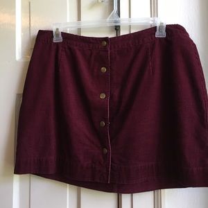 Red corduroy skirt